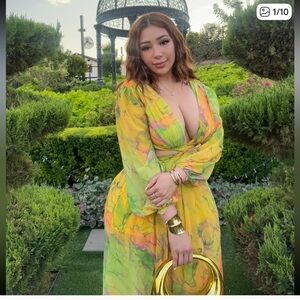 Fashion Nova Multicolor Long Sleeve Dress